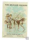 Vintage Trade Card Weaver Organs York PA Dog Skating