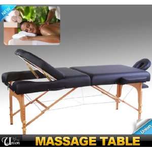  Black Portable 4 Folding Health Massage Table Reiki Spa Table 
