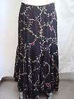 NEW TEMPERLEY LONDON $800 black floral long tiered skirt size US 8