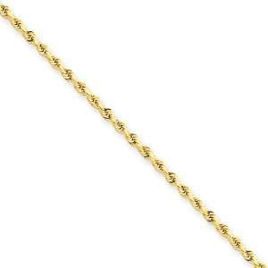    2mm, 14 Karat Gold, Diamond Cut Rope Chain   22 inch Jewelry