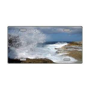 Waves Crashing with Splash Full Color Photography License Plate Plates 