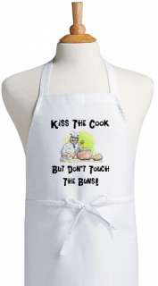 Kiss The Cook But Dont Touch The Buns Funny Aprons  