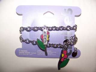Claires Silver Chain Best Friends Flower Bracelets  