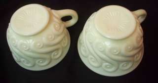 Two Vintage Custard Glass S Repeat Cups  