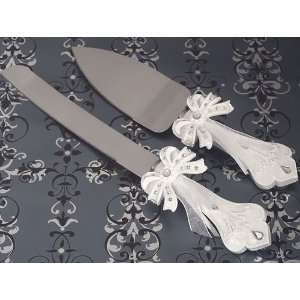  Wedding Favors The Elegant Bow Collection Cake and Knife 