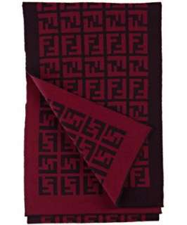 Fendi red zucca wool scarf   