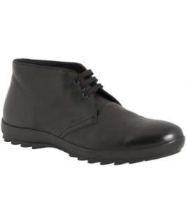 Prada Prada Sport black nappa aviator leather chukka boots   