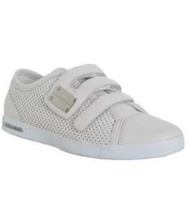 Dolce & Gabbana latte perforated leather sneakers   