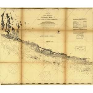    1864 Civil War map of chart of Florida Reefs