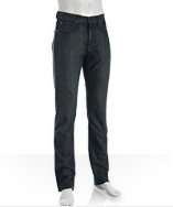 style #303727701 dark wash organic cotton tapered leg jeans