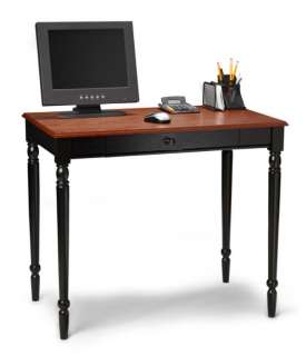 French Country Cherry/Black Wood Office Computer Desk 095285409266 