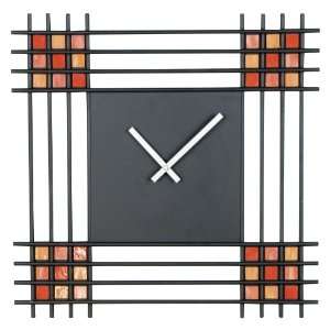   Tile Mosaic Square Outdoor Wall Clock   24 Inch Square