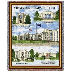 Virginia Military Institute Collage Jacquard Woven Throw   70 x 54 