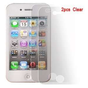  2 Pcs Clear Plastic Screen Protector Film for Iphone 4 4g 