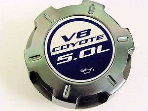   FORD MUSTANG GT 5.0L COYOTE V8 ENGINE BLUE LOGO BILLET ENGINE OIL CAP