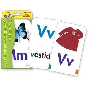  Spanish Alphabet & Picture Words Pocket Flash Cards Toys 