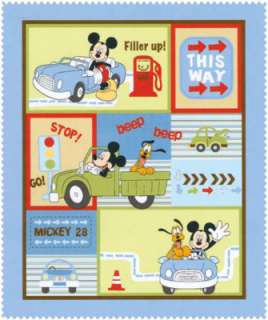 Disney Mickey Mouse Transportation fabric   Quilt Panel  