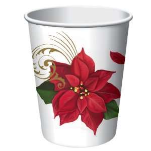 Lets Party By Creative Converting Poinsettia Breeze 9 oz. Paper Cups