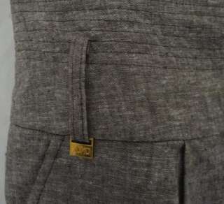 XOXO New Brown Capri Cuffed Linen Dress Pants Juniors 7/8  