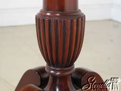 10539 Leather Top Pedestal Mahogany Living Room Table  