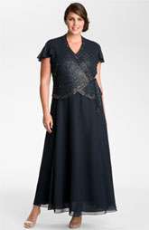 Kara Beaded Mock Two Piece Wrap Dress (Plus) $218.00