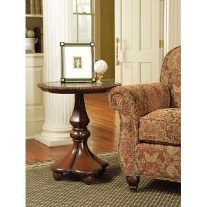  Powell Antique Shoppe Mahogany Fossil Stone Accent Table 