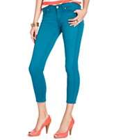For All Mankind Jeans, Cropped Skinny Teal Wash Colored Denim