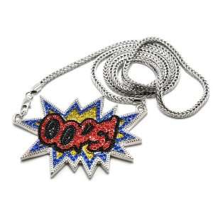  New & Hot Iced Out OOPS SILVER Pendant w/36 Franco 