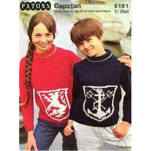 Heraldic designs for sporty sweaters knitting pattern