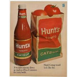  1967 Hunts Catsup Paper Bag Of Tomatoes Print Ad (7704 