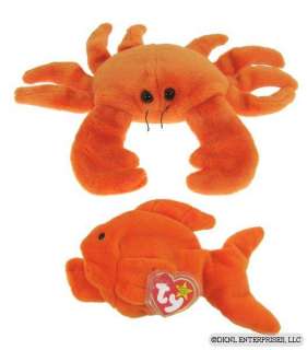 TY Beanie Buddy DIGGER Crab & GOLDIE Beanie Fish Set  