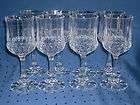 VINTAGE ANTIQUE ELEGANT 8 CRYSTAL WINE GLASSES PANELED SIDES 
