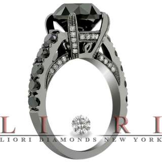 59 CARAT CERTIFIED BLACK DIAMOND ENGAGEMENT RING 14K  