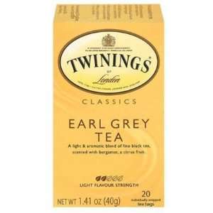 Twinings Earl Grey Tea, Tea Bags, 20 ct Boxes, 6 ct (Quantity of 2)