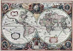 Old World 1630 Map NovaTtotius Terrarum Orbis 11x17  