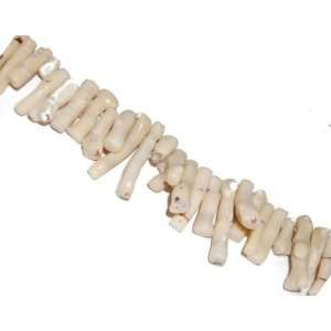  White coral stick gemstone beadss, approximately 55x10mm 