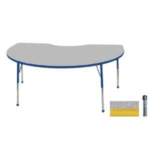  48 x 72 Kidney Shaped Adjustable Activity Table in Gray 