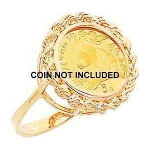  14K Gold 1/20oz Panda Coin Ring Sz 8 Jewelry
