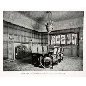  1926 Print Dinning Room Apartment New York City Interior 