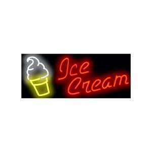  Ice Cream with Soft Serve Cone Neon Sign 