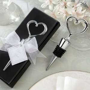  Exclusively Weddings Chrome Heart Bottle Stopper