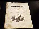 1995 20hp Western Auto Wizard Lawn Tractor Mower Manual service parts 
