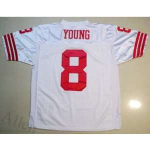 San Francisco 49ers Football Jersey #8 Young White Jersey Size 52 