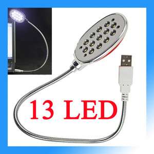 USB 13 LED Flexible Light Lamp for Notebook Red 9775  