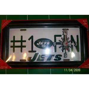 New York Jets Collectible License Plate Clock Frame 