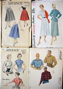 WOW 9 VINTAGE SEWING PATTERNS   ALL COMPLETE AND  TOO 