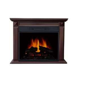   Electric Fireplace With Chestnut Paper Veneer Mantle
