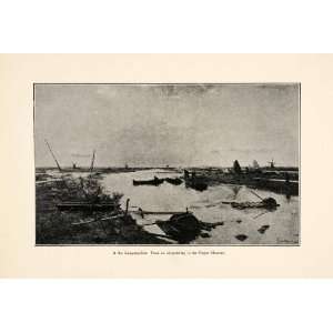  1898 Print Kampen Netherlands Kamperpolder Shipwrecks 