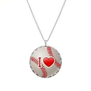    Necklace Circle Charm I Love Baseball Artsmith Inc Jewelry