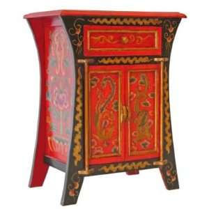  Handmade Tibetan Accent Cabinet w/ Drawer